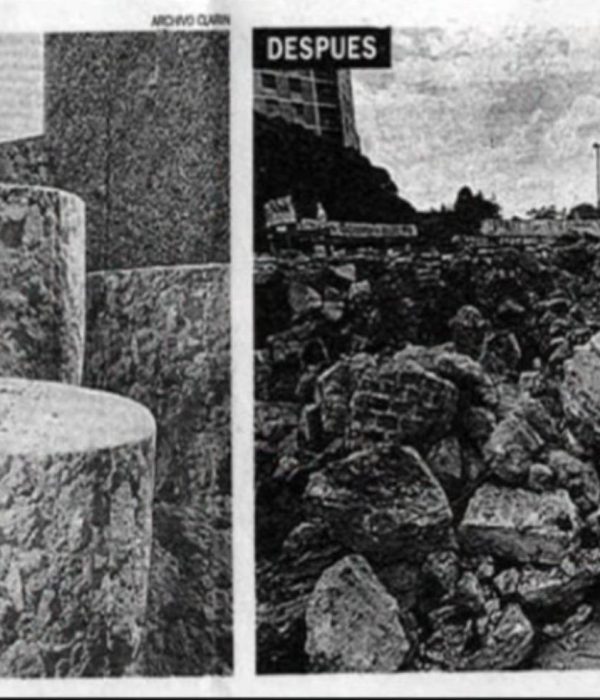 Fotos de la plaza Perú. (Fuente: Clarín, 28 de noviembre de 1995.)