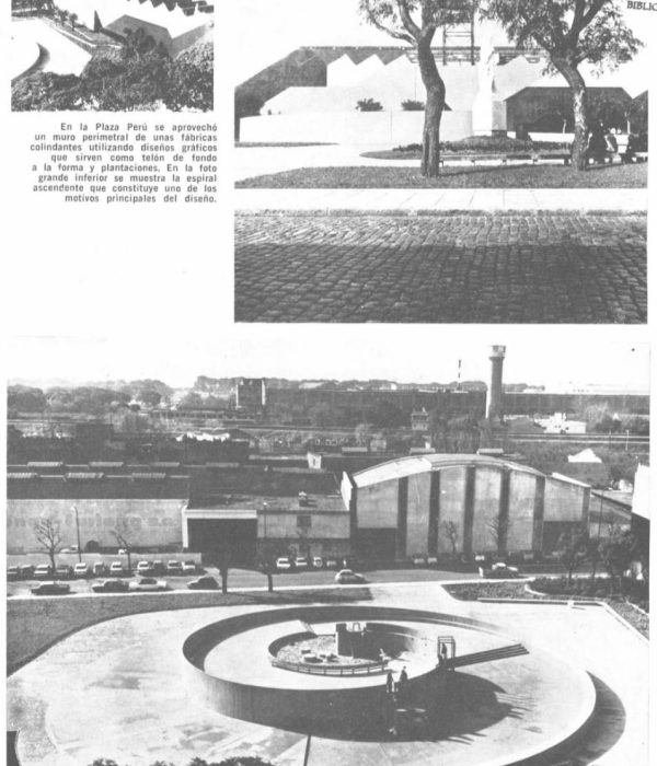 Fotos de la plaza Perú, 1973. (Fuente: Nuestra arquitectura núm. 484, 1973, Buenos Aires Sociedad Central de Arquitectos 2.)